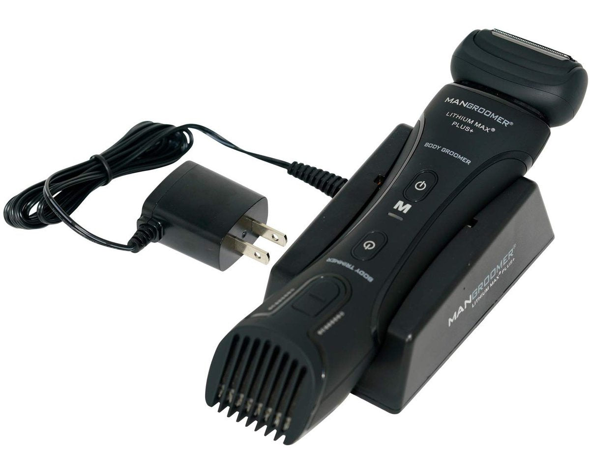 MANGROOMER Lithium Max Plus Body Groomer - Ball Groomer & Body Trimmer for Men with Free Bonus Foil Avelisse