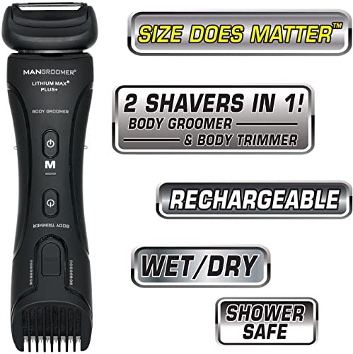 MANGROOMER Lithium Max Plus Body Groomer - Ball Groomer & Body Trimmer for Men with Free Bonus Foil Avelisse