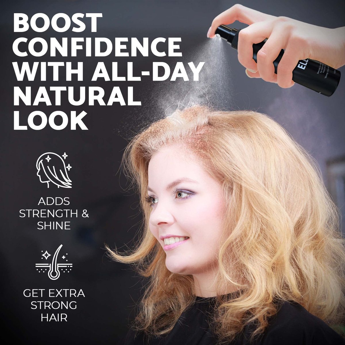 Elevate Hair Fiber Locking & Setting Hold Spray – Long Lasting, Weather Resistant for Men & Women, 3.38 oz Avelisse