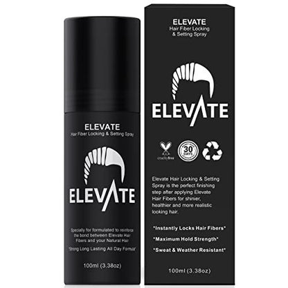 Elevate Hair Fiber Locking & Setting Hold Spray – Long Lasting, Weather Resistant for Men & Women, 3.38 oz Avelisse