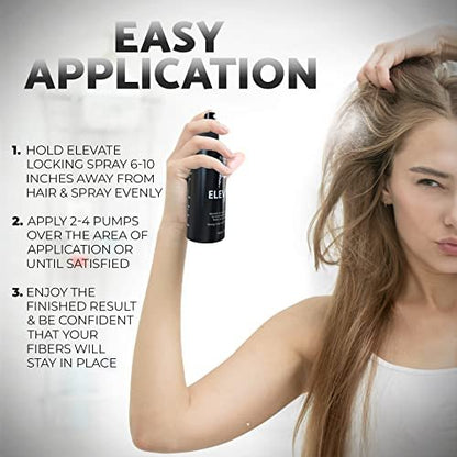 Elevate Hair Fiber Locking & Setting Hold Spray – Long Lasting, Weather Resistant for Men & Women, 3.38 oz Avelisse