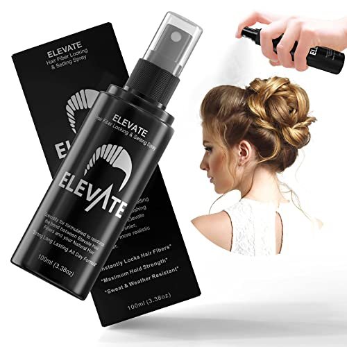 Elevate Hair Fiber Locking & Setting Hold Spray – Long Lasting, Weather Resistant for Men & Women, 3.38 oz Avelisse