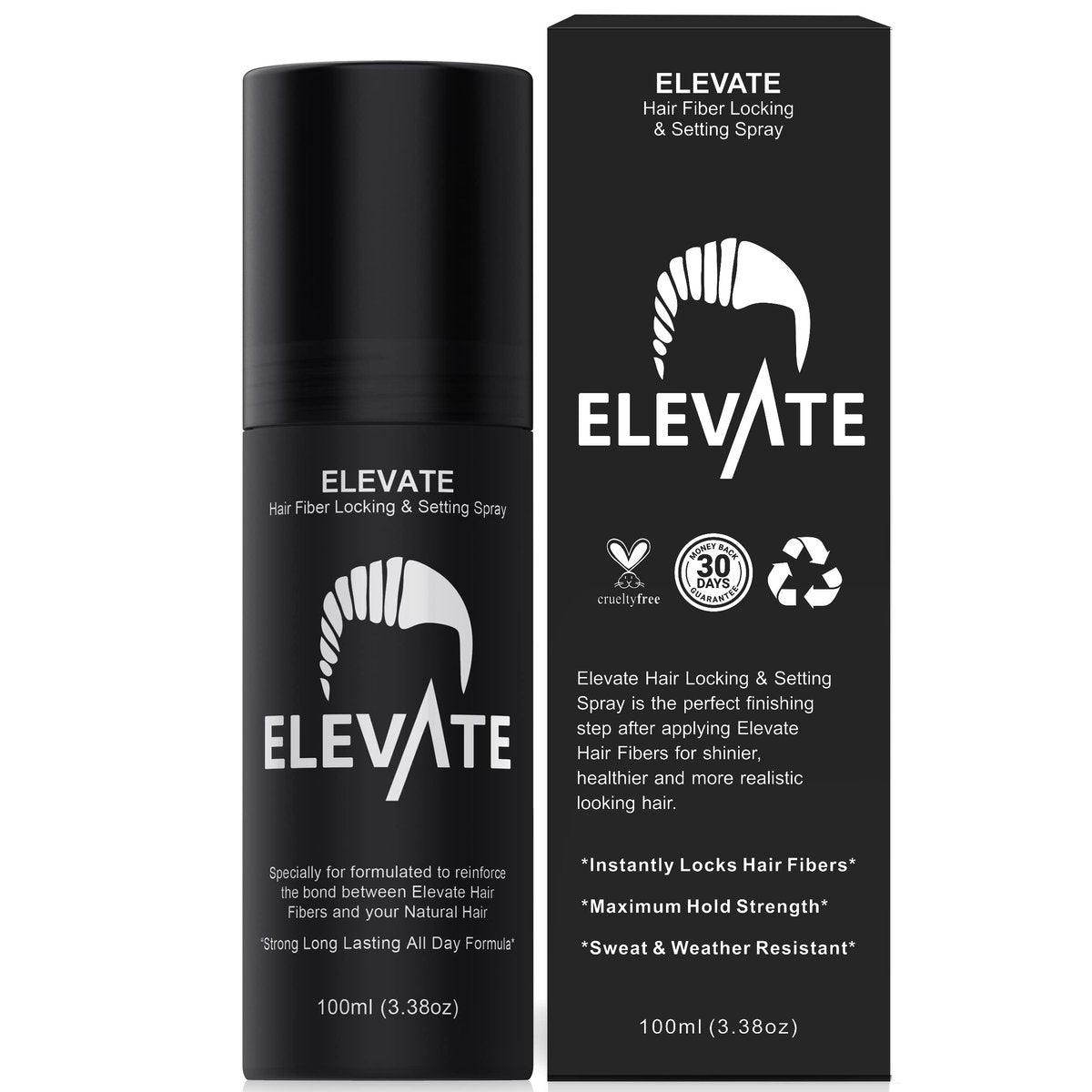 Elevate Hair Fiber Locking & Setting Hold Spray – Long Lasting, Weather Resistant for Men & Women, 3.38 oz Avelisse