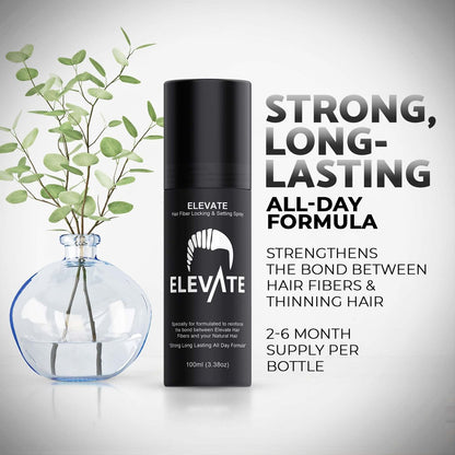 Elevate Hair Fiber Locking & Setting Hold Spray – Long Lasting, Weather Resistant for Men & Women, 3.38 oz Avelisse