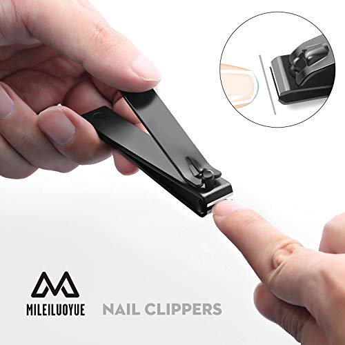 MILEILUOYUE Nail Clippers Set Black Stainless Steel – 4-Piece Nail Cutter & Sharp Oblique Toe Nail Clipper & Nail File for Men and Women, Gift-Ready - görsel 6