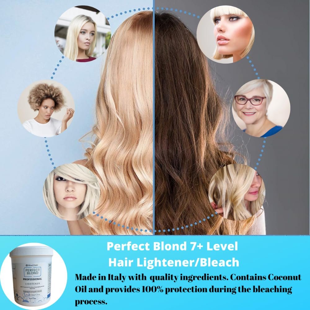 Blond Forte Perfect Blonde Hair Bleach Toner Lightener Kit – 800 ml 20 Volume Developer, Brush & Gloves – Made in Italy Avelisse
