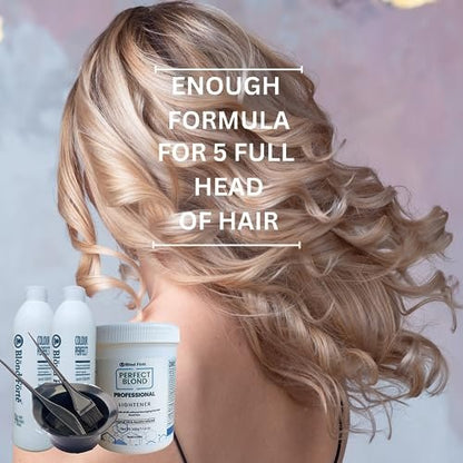Blond Forte Perfect Blonde Hair Bleach Toner Lightener Kit – 800 ml 20 Volume Developer, Brush & Gloves – Made in Italy Avelisse