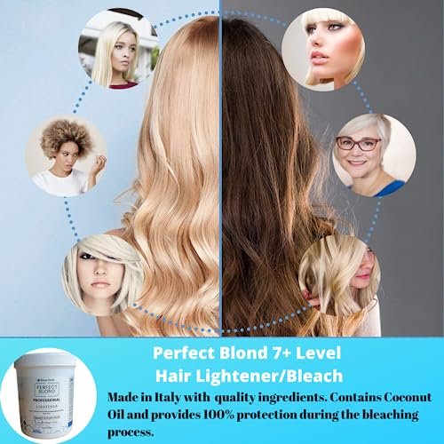 Blond Forte Perfect Blonde Hair Bleach Toner Lightener Kit – 800 ml 20 Volume Developer, Brush & Gloves – Made in Italy Avelisse
