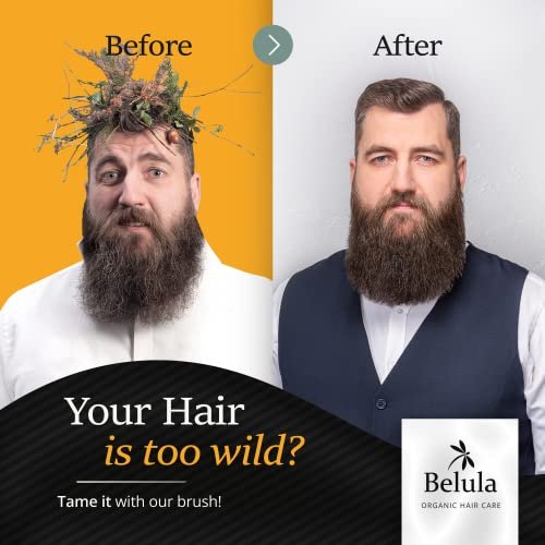 Belula Boar Bristle Hair Brush Set for Men - Soft Mens Hair Brush for Thin, Normal & Short Hair - Includes Wooden Comb, 2 Palm Brushes & Travel Bag Avelisse