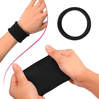 EBOOT 20-Pack Large Cotton Stretch Hair Ties for Thick, Heavy, or Curly Hair – 6.5 cm Diameter, Black