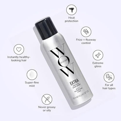 COLOR WOW Extra Mystical Shine Spray – Lightweight, Heat Protection & Frizz Control for Silky Hair