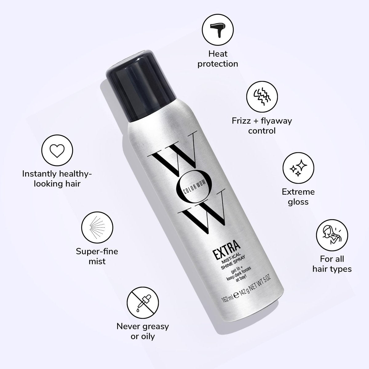 COLOR WOW Extra Mystical Shine Spray – Lightweight, Heat Protection & Frizz Control for Silky Hair - görsel 3