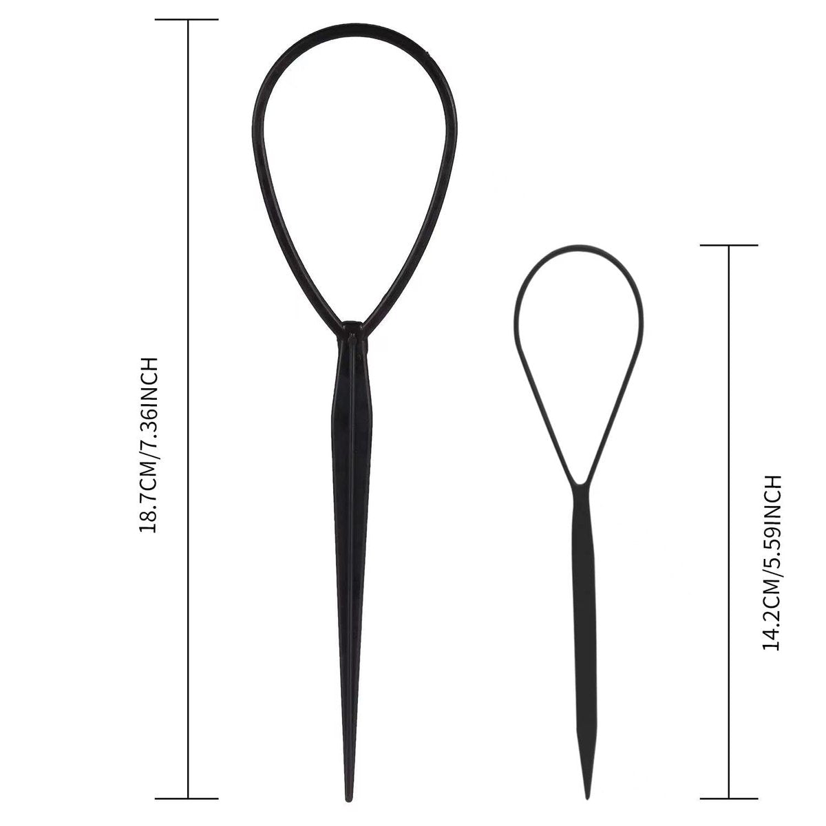 WSYUB Topsy Tail Tools - 10 Pack Hair Styling Accessories for French Braids, Large & Trumpet Sizes, 5 Colors, Silicone Loop - görsel 3
