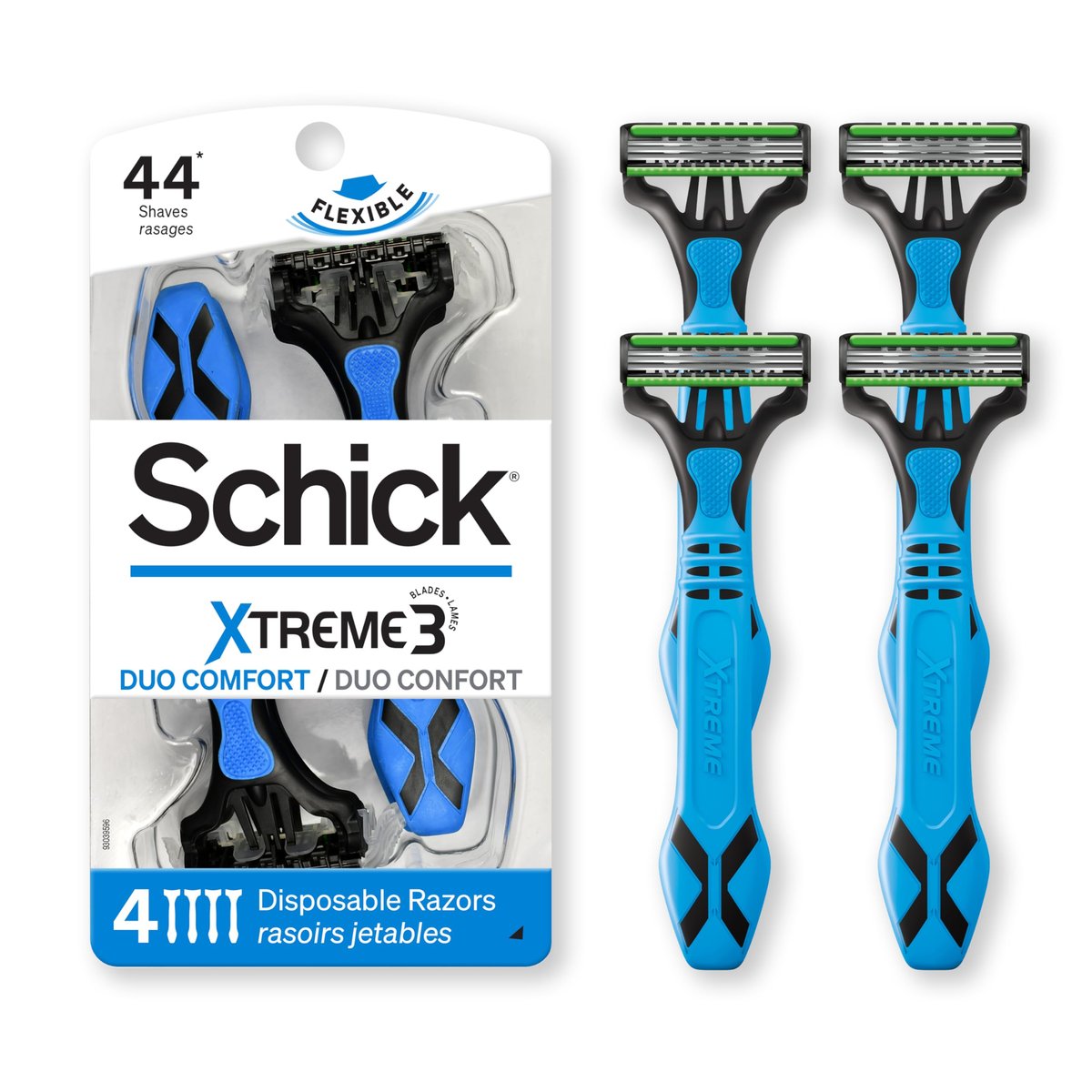 Schick Xtreme 3 Duo Comfort Disposable Razor for Men, 4 Count - Smooth & Reliable Shave - görsel 2