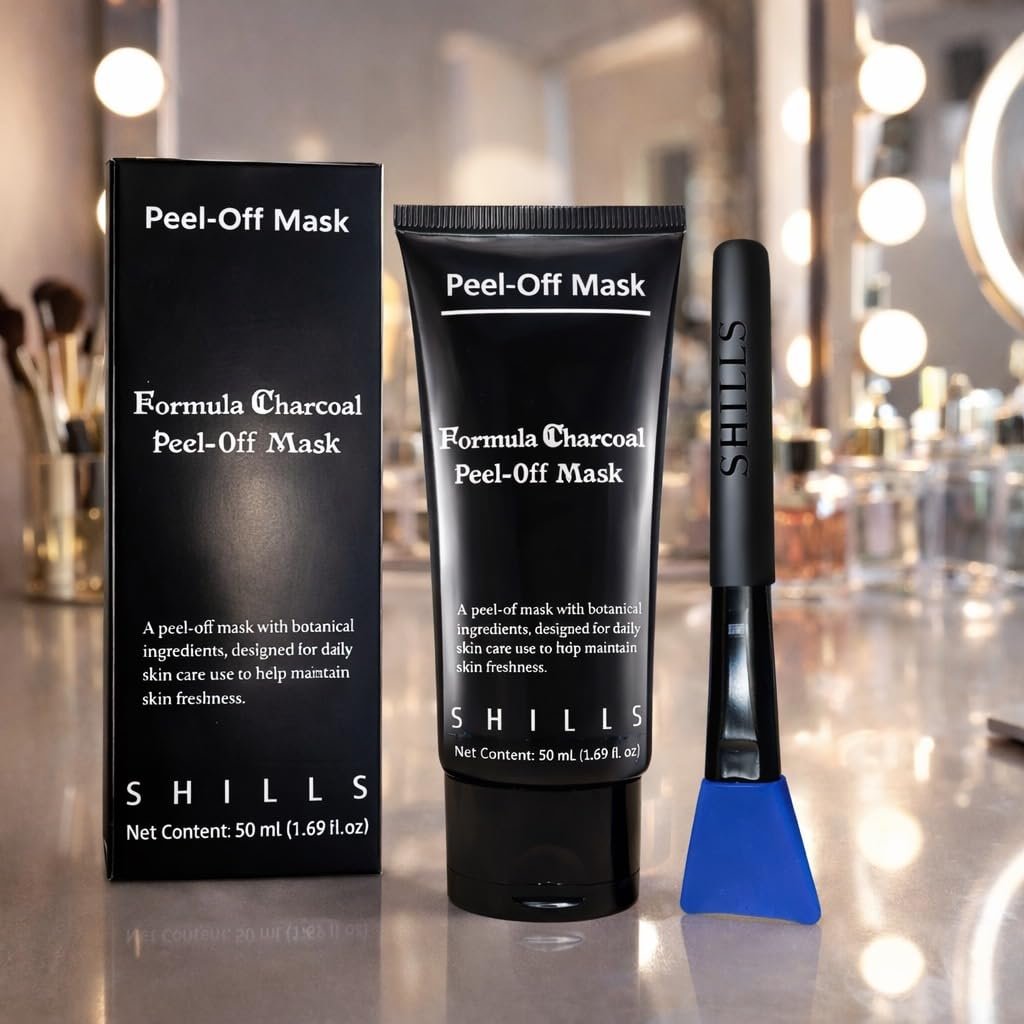 SHILLS Charcoal Mask for Men with Brush Set – Deep Pore Cleansing Face Mask, 1.69 fl oz - görsel 12
