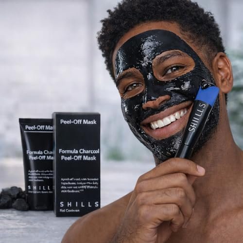 SHILLS Charcoal Mask for Men with Brush Set – Deep Pore Cleansing Face Mask, 1.69 fl oz - görsel 15
