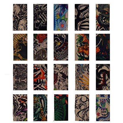 HOVEOX 20-Pack Temporary Tattoo Arm Sleeves – Multi-Colored Sunscreen Slip Accessories