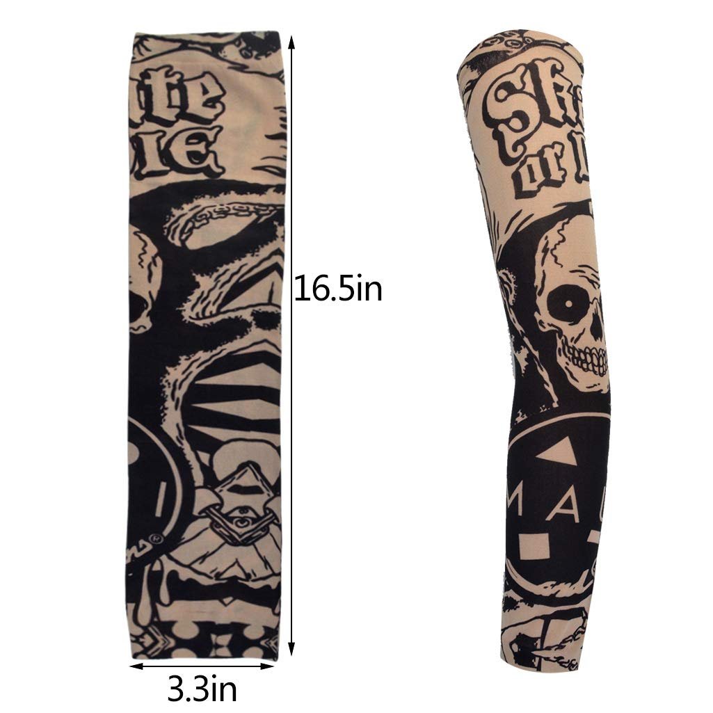 HOVEOX 20-Pack Temporary Tattoo Arm Sleeves – Multi-Colored Sunscreen Slip Accessories - görsel 3