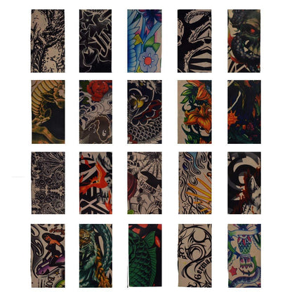 HOVEOX 20-Pack Temporary Tattoo Arm Sleeves – Multi-Colored Sunscreen Slip Accessories