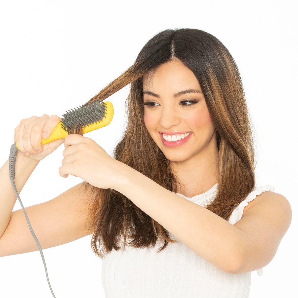 Drybar The Baby Brush Crush Mini Heated Straightening Brush - Corded Electric, Yellow Avelisse