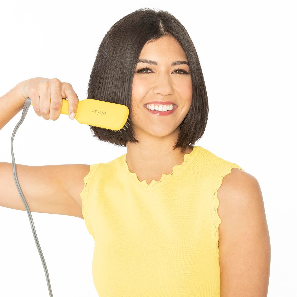 Drybar The Baby Brush Crush Mini Heated Straightening Brush - Corded Electric, Yellow Avelisse