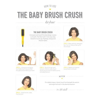 Drybar The Baby Brush Crush Mini Heated Straightening Brush - Corded Electric, Yellow Avelisse