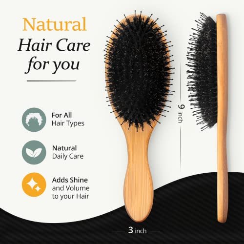 Belula Men's Hair Grooming Set: Boar Bristle Brush, Nylon Pin Brush, Wooden Comb, and Travel Bag for Styling Avelisse