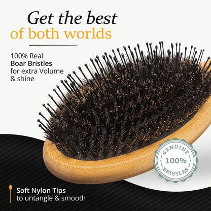 Belula Men's Hair Grooming Set: Boar Bristle Brush, Nylon Pin Brush, Wooden Comb, and Travel Bag for Styling Avelisse