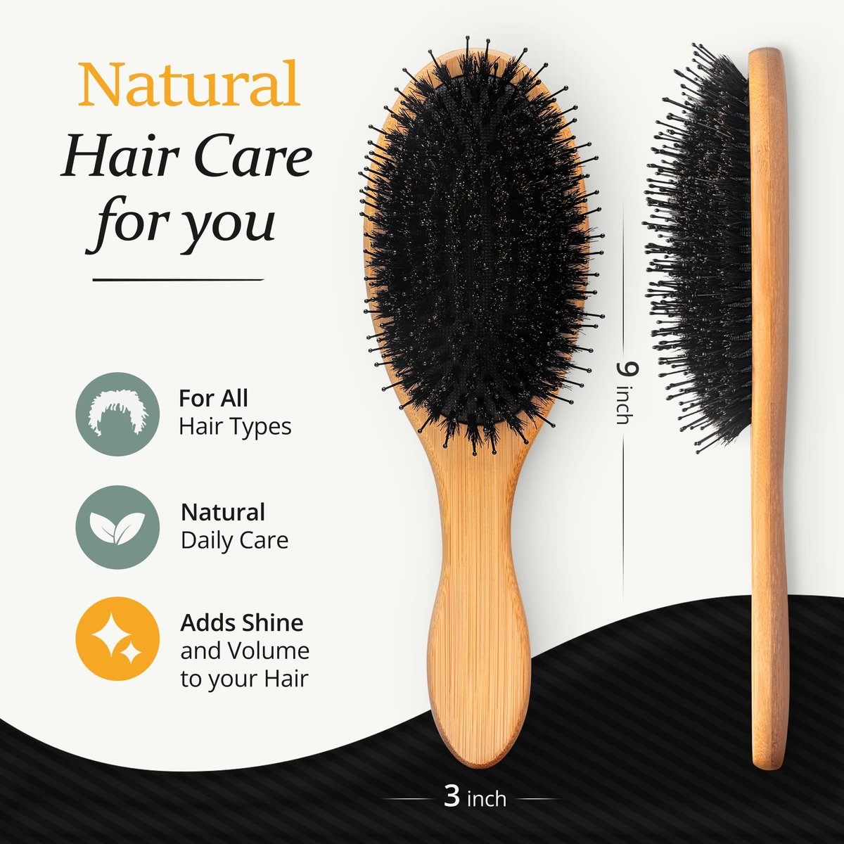 Belula Men's Hair Grooming Set: Boar Bristle Brush, Nylon Pin Brush, Wooden Comb, and Travel Bag for Styling Avelisse