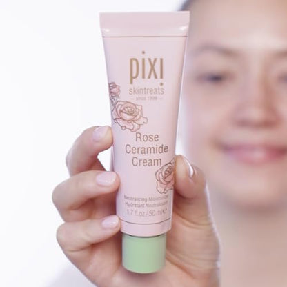 Pixi Beauty Rose Ceramide Hydrating Face Cream – Ultra Rich Barrier Repair Moisturizer for Radiant & Supple Skin, 1.7 oz