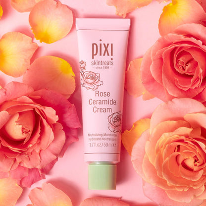 Pixi Beauty Rose Ceramide Hydrating Face Cream – Ultra Rich Barrier Repair Moisturizer for Radiant & Supple Skin, 1.7 oz
