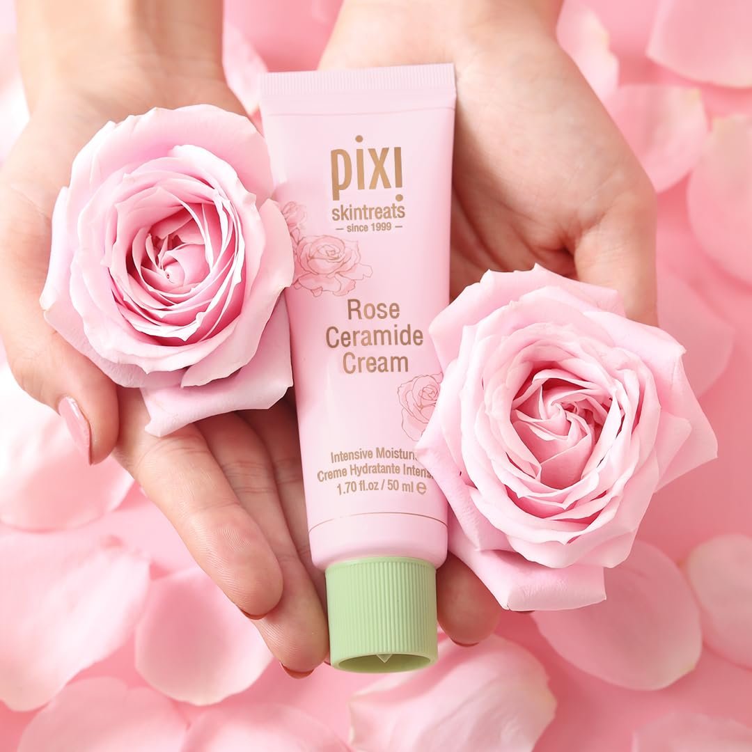 Pixi Beauty Rose Ceramide Hydrating Face Cream – Ultra Rich Barrier Repair Moisturizer for Radiant & Supple Skin, 1.7 oz - görsel 17