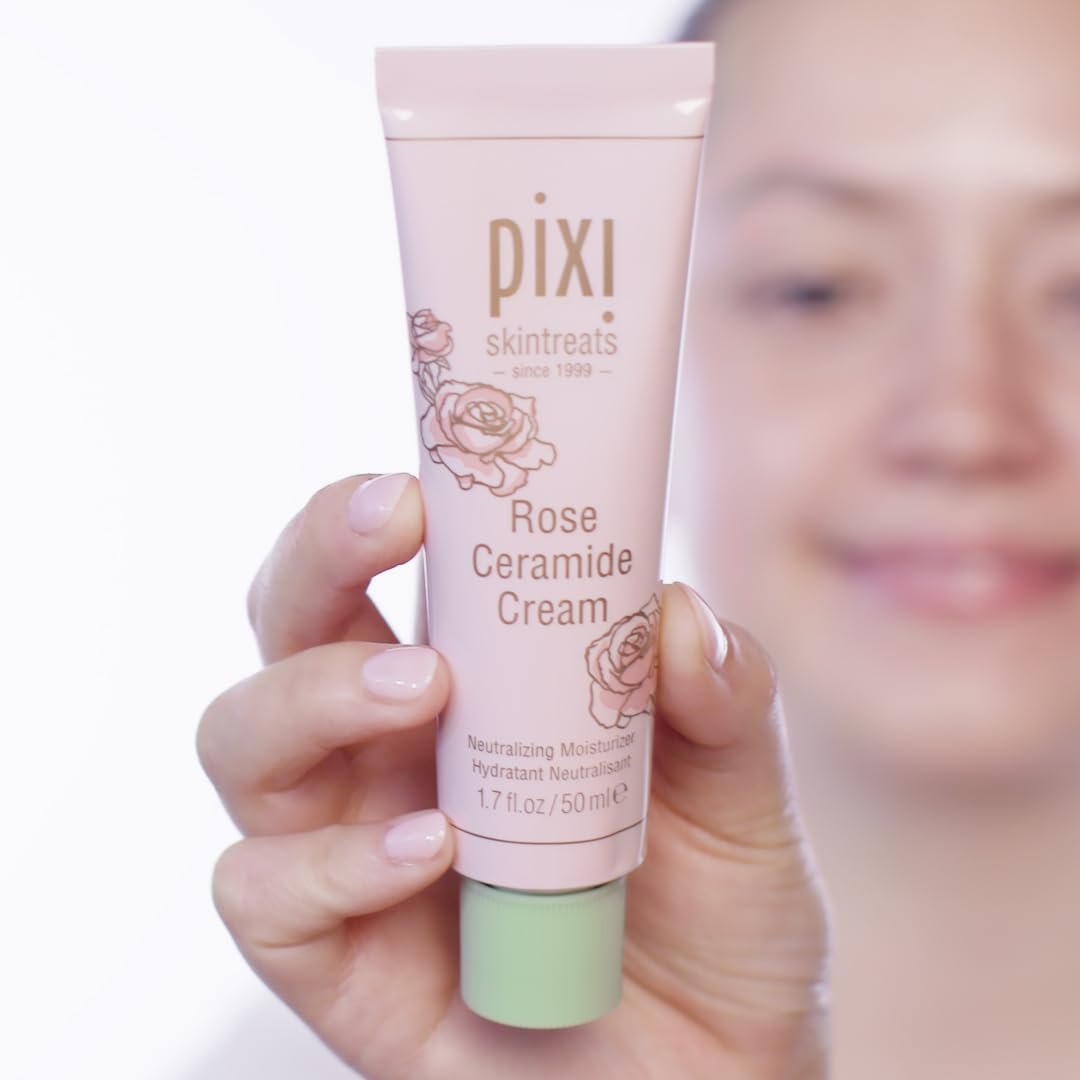 Pixi Beauty Rose Ceramide Hydrating Face Cream – Ultra Rich Barrier Repair Moisturizer for Radiant & Supple Skin, 1.7 oz - görsel 9