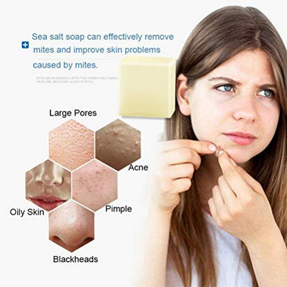 Fabussa Natural Goat's Milk Soap with Sea Salt – for Face, Dry, Oily, Acne-Prone, and Anti-Cellulite (3.52 oz)