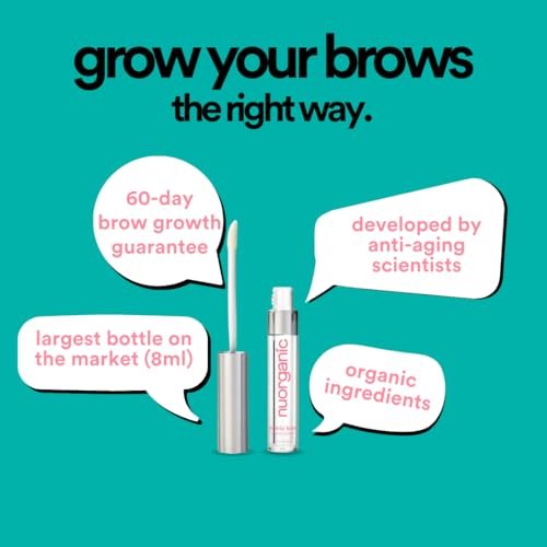 NuOrganic Cosmic Brow Eyebrow Serum for Growth - Natural Eye Brow Serum for Thicker, Longer, More Defined Brows - 4 Months Supply XL Size - Cruelty Free, Made in USA Avelisse
