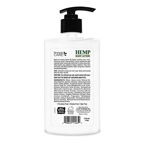 Personal Care Hemp Body Lotion with Pump - 13.5 Fl Oz, Moisturizing Cream for Dry Skin & Eczema - görsel 3