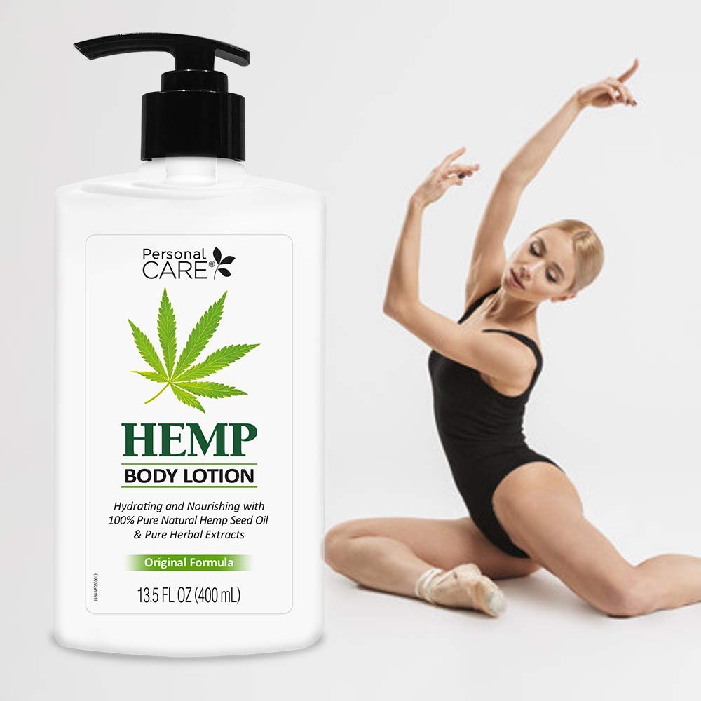 Personal Care Hemp Body Lotion with Pump - 13.5 Fl Oz, Moisturizing Cream for Dry Skin & Eczema - görsel 6