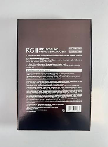 RG3 RGIII Premium Hair Loss Clinic Shampoo (Two Bottle Set) - 35.16 Fl Oz Avelisse