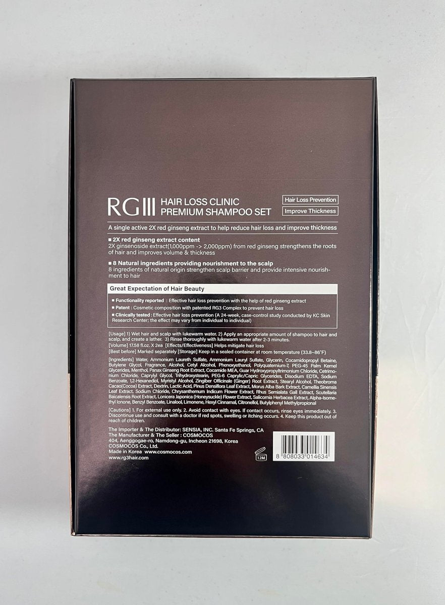 RG3 RGIII Premium Hair Loss Clinic Shampoo (Two Bottle Set) - 35.16 Fl Oz Avelisse
