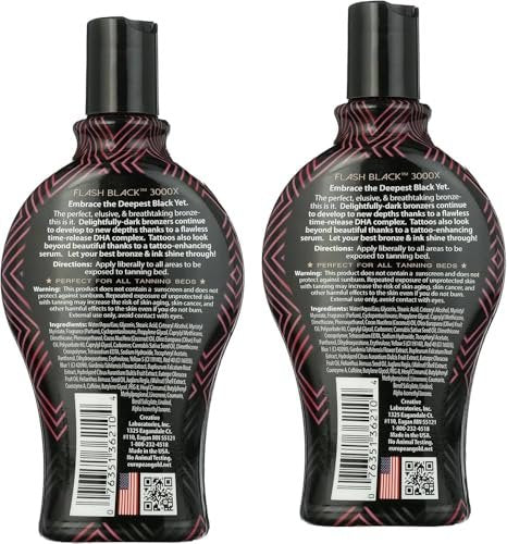 European Gold Flash Black 3000X Indoor Tanning Lotion – Ultra-Dark Advanced Formula with Time-Release DHA Bronzers for Long-Lasting, Deep Color and Silky Smooth Skin – 12 oz. - görsel 8