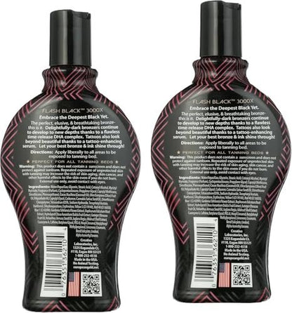 European Gold Flash Black 3000X Indoor Tanning Lotion – Ultra-Dark Advanced Formula with Time-Release DHA Bronzers for Long-Lasting, Deep Color and Silky Smooth Skin – 12 oz.