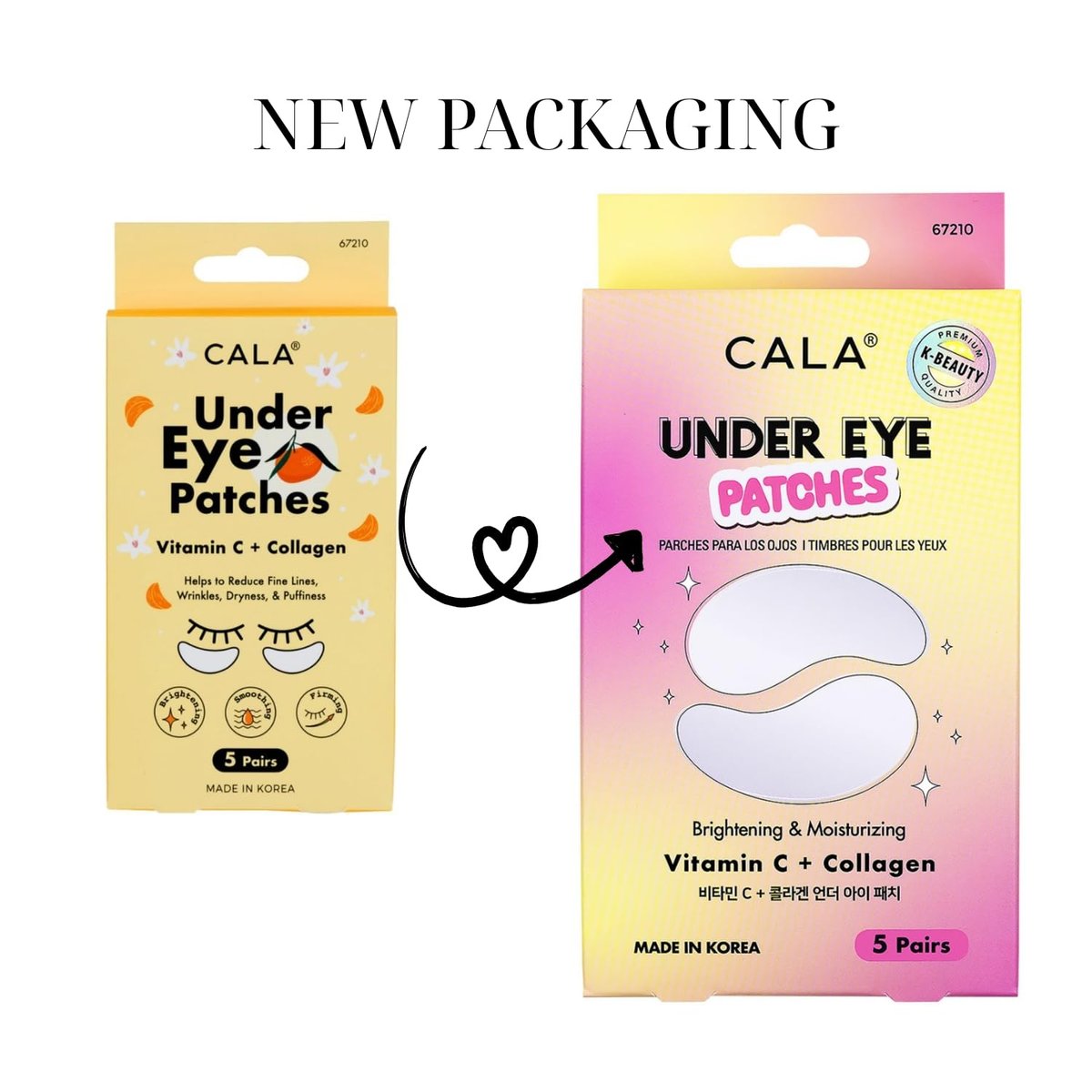 CALA Vitamin C + Collagen Under Eye Patches – Brightening & Hydrating Eye Masks to Depuff, Reduce Dark Circles & Fine Lines (5 Pairs, 10-15 Min Treatment) - görsel 3
