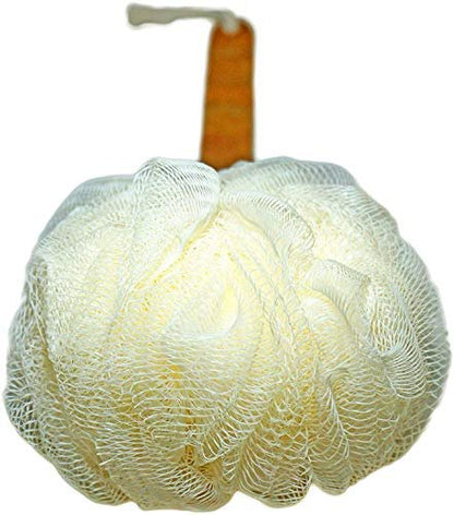 4 Pack Shower Loofah Body & Back Scrubber - Exfoliating Loofah on a Stick with Long Wooden Handle for Men & Women - Easy Reach Body Wash & Lotion Applicator Avelisse