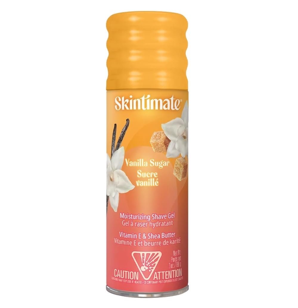 Skintimate Vanilla Sugar Shave Gel for Women – 7 oz (Pack of 6) with Vitamin E & Shea Butter Avelisse