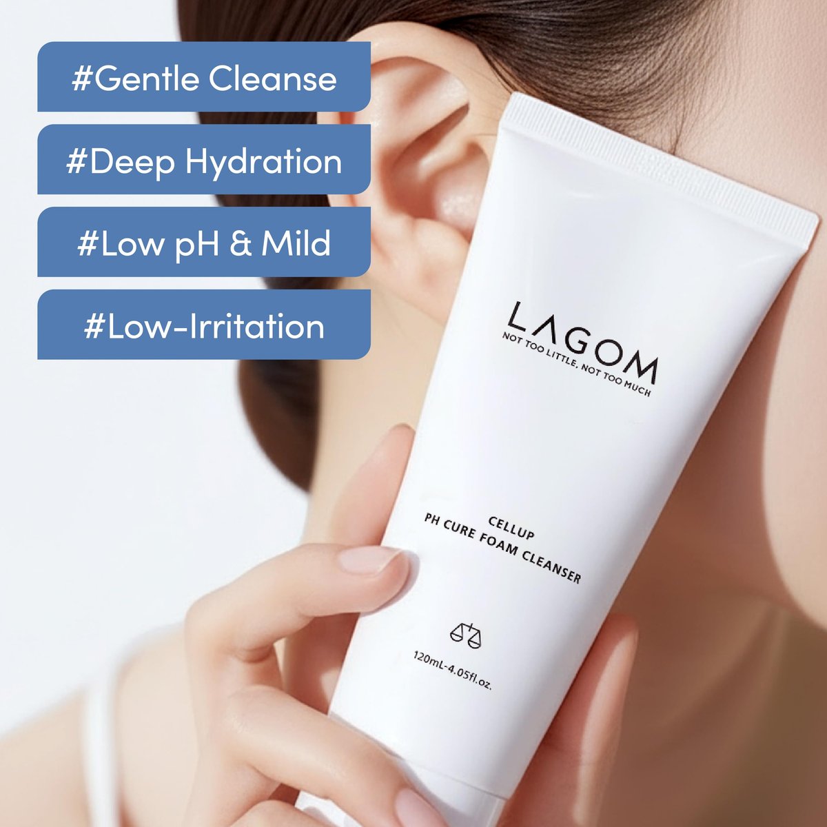 LAGOM Cellup pH Cure Foam Cleanser – Low pH 5.5 Gentle Face Wash for Sensitive Skin, K-Beauty Barrier Protection, 4.05 Fl Oz Avelisse