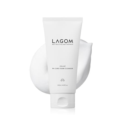 LAGOM Cellup pH Cure Foam Cleanser – Low pH 5.5 Gentle Face Wash for Sensitive Skin, K-Beauty Barrier Protection, 4.05 Fl Oz Avelisse