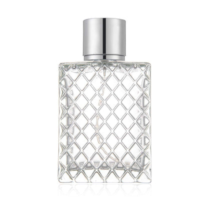 Enslz 100ml 3.4 oz Refillable Spray Perfume Bottle - Large Fine Mist Atomizer, Empty Portable Clear Glass Essential Oil Container for Travel