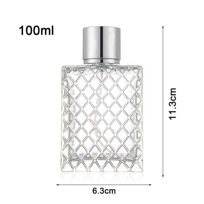Enslz 100ml 3.4 oz Refillable Spray Perfume Bottle - Large Fine Mist Atomizer, Empty Portable Clear Glass Essential Oil Container for Travel