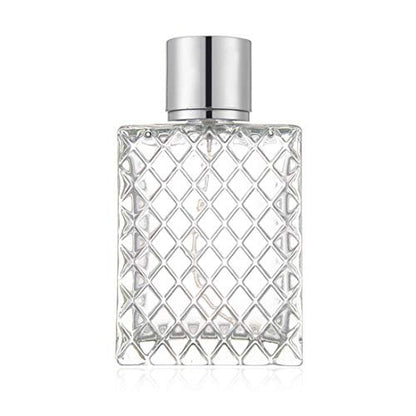Enslz 100ml 3.4 oz Refillable Spray Perfume Bottle - Large Fine Mist Atomizer, Empty Portable Clear Glass Essential Oil Container for Travel