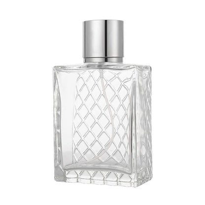 Enslz 100ml 3.4 oz Refillable Spray Perfume Bottle - Large Fine Mist Atomizer, Empty Portable Clear Glass Essential Oil Container for Travel